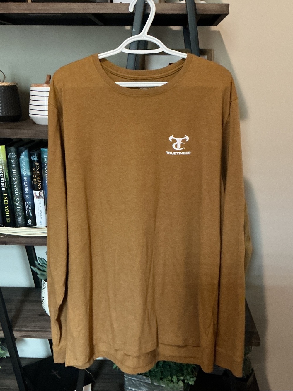 TrueTimber Men's Long Sleeve Crew in Brown Size XXL